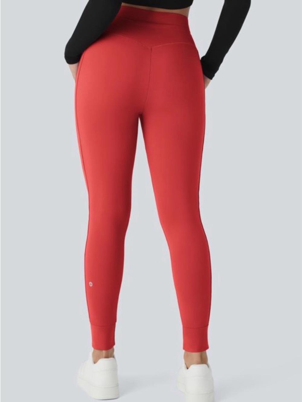 Halara SoftlyZero Plush High Waisted Joggers Red Drawstring Pocket Pants S - Picture 2 of 9